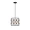 Z-Lite Harden Pendant, 3-Light, 12 In.W x 11.75 In.H, Matte Black/White 1948P12-MB - alternate 1